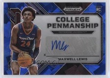 2023 Prizm Draft Picks College Penmanship Blue Ice 63/75 Maxwell Lewis Auto 0ud4