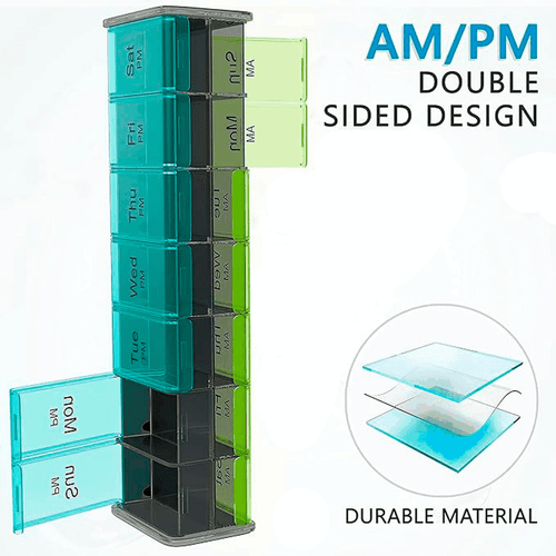 Extra Large Pill Organizer  XXL Pill Box 7 Day   Weekly Pill Organizer with AM - Picture 4 of 8