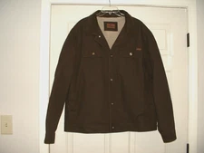 Men's Woolrich Dark Brown Canvas Barn/Chore Coat/Jacket Sherpa Lined XL