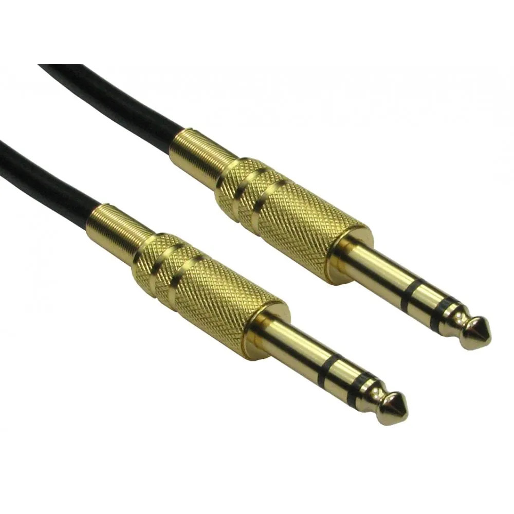 Cables Direct 1m 6.35mm Male to Male Audio Cable - Gold Connectors