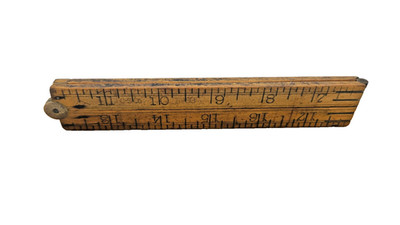 Antique 24'' Chapin Stephens Company No 68'' Folding Boxwood and Brass Rule