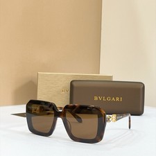 BVLGARI BV40006I Tortoise Square Sunglasses Brown Lens Serpenti 52  19  140 Women
