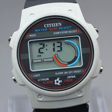 Raro orologio da uomo digitale vintage CITIZEN Soccer Timer P120-311591...