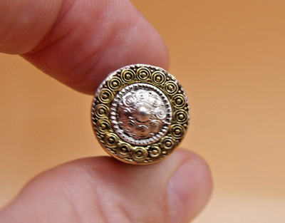 Vintage Metal & Wood Fancy Pointed Buckler Design Sealing Wax Seal Stamp