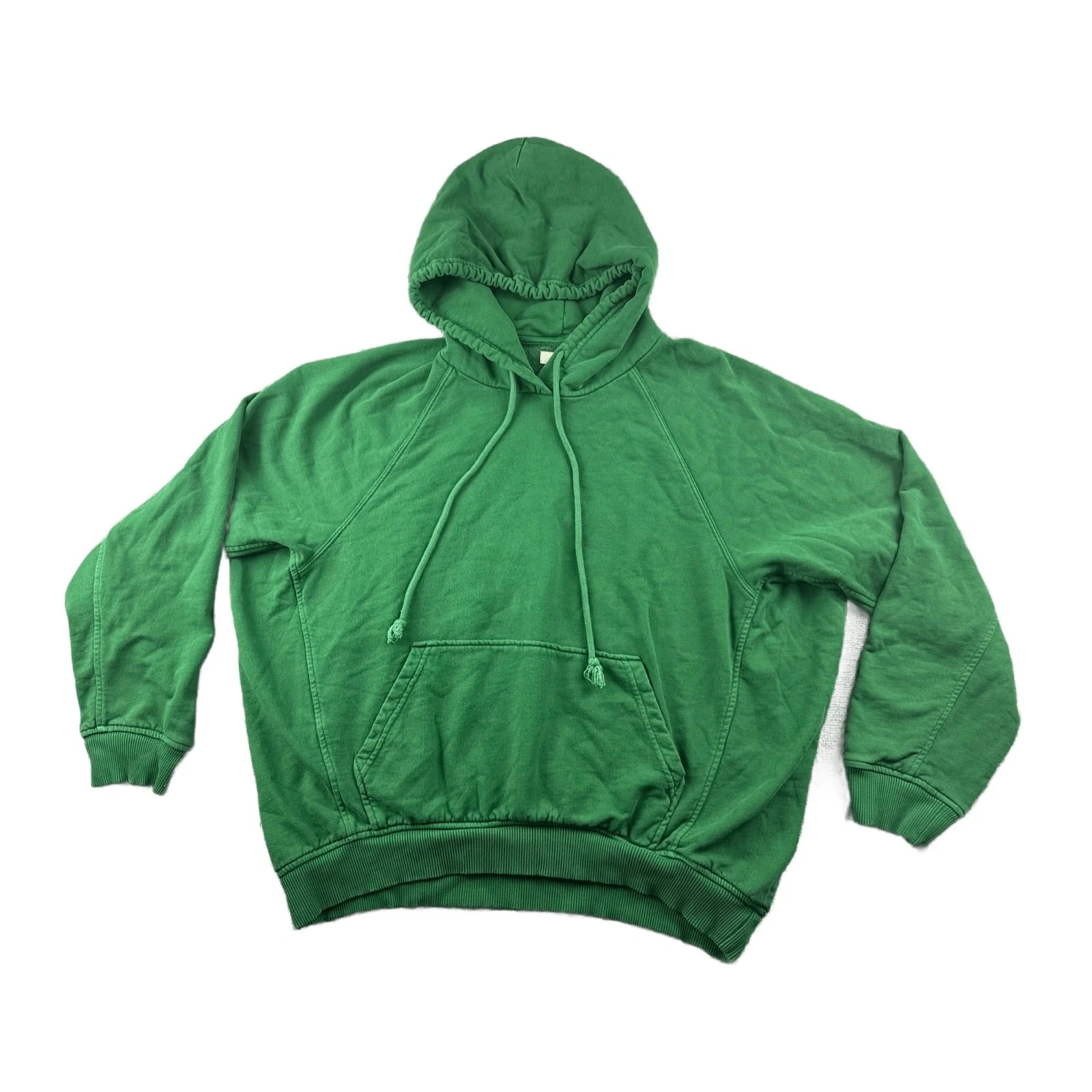 Madewell Hoodie Women L Green Terry Relaxed Raglan Sleeve Activewear Skater