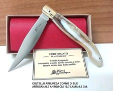 COLTELLO KNIFE PATTADA SARDA - ARBURESA SANTIGU MANICO BOVINO CM 18,5 LAMA INOX