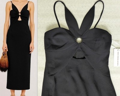 TORN BY RONNY KOBO Size S Sleeveless Front Cut Out STEPHANIE Midi Dress Black