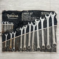 Vintage Taiwan Made By Cobra Sae 17pc Combination Wrench Set 14- 1-12 Vintage Taiwan Made By Cobra Sae 17pc Combination Wrench Set 14- 1-12