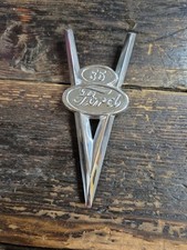Oem 1937 Ford V8 85 Hp Flat Hood Emblem Badge 5 12 Inch Chrome