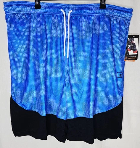 AND1 Mens Big & Tall  Basketball Shorts Blue Drawstring Athletic Active 3XL