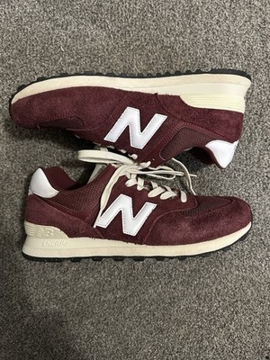 Size 9.5 Men's New Balance 574 Sneakers Classic Crimson/White/Angora NO BOX