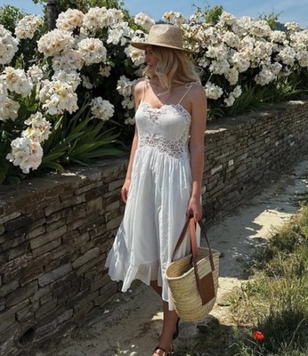 霧島178 ZARA NWT $109 WOMAN SS24 EMBROIDERED EYELET DRESS ZW