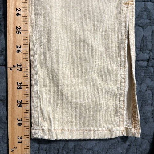 Mudpie size XS cream Felix corduroy jeans side slit hem classic cut zipper close - Picture 11 of 14