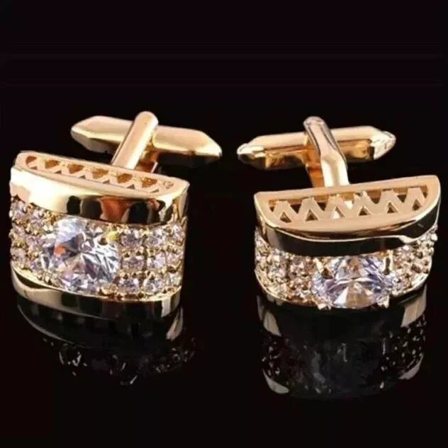 Мужские запонки круглой огранки с лабораторно созданными бриллиантами покрытие розовым золотом 14 карат 3 карата - Изображение 3 из 4