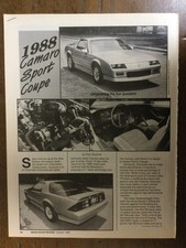 Misc 4550 Article Pictorial 1988 Chevrolet Camaro Sport Coupe Oct 1988 3 Page Misc 4550 Article Pictorial 1988 Chevrolet Camaro Sport Coupe Oct 1988 3 Page