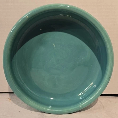 Vintage Bauer Pottery 3 Footed Low Bowl Aqua Ringware