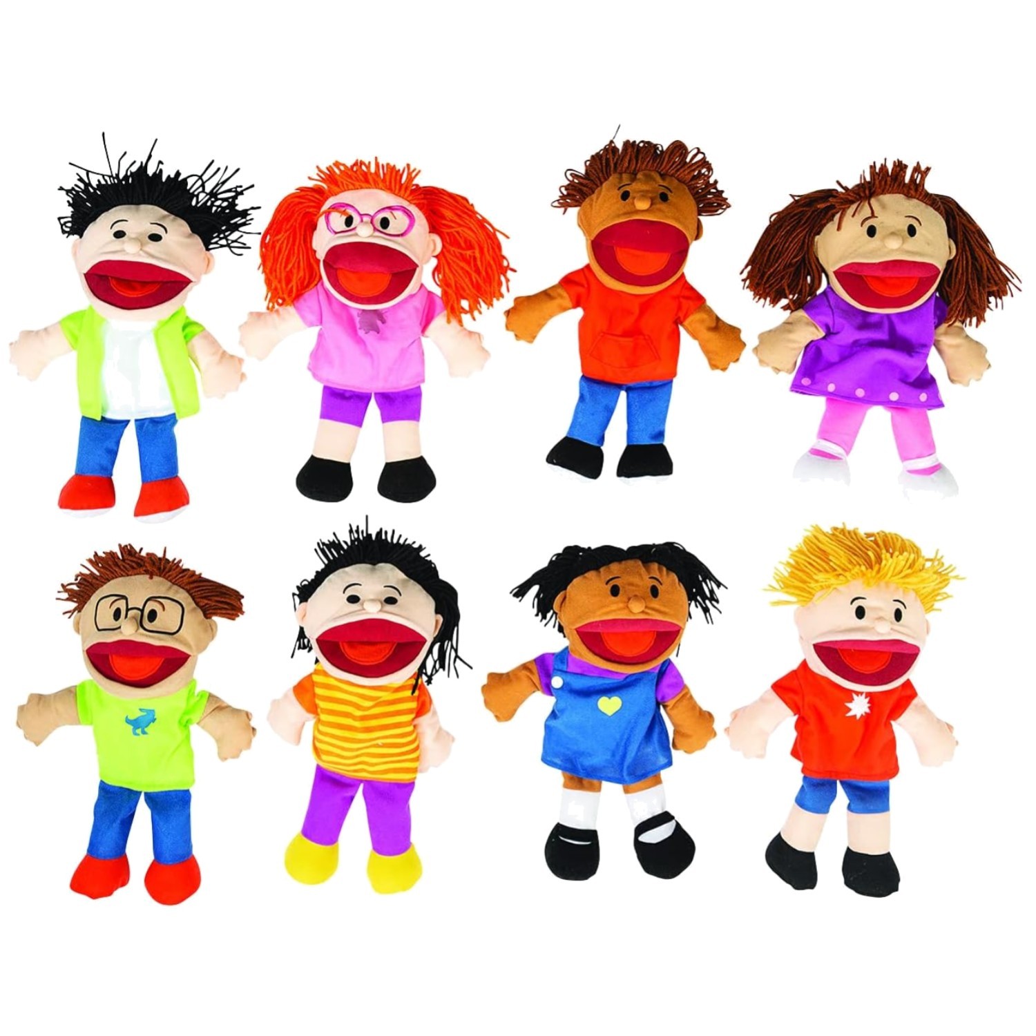Dramatic Play Puppet Show Set - 8 Multicultural Puppets