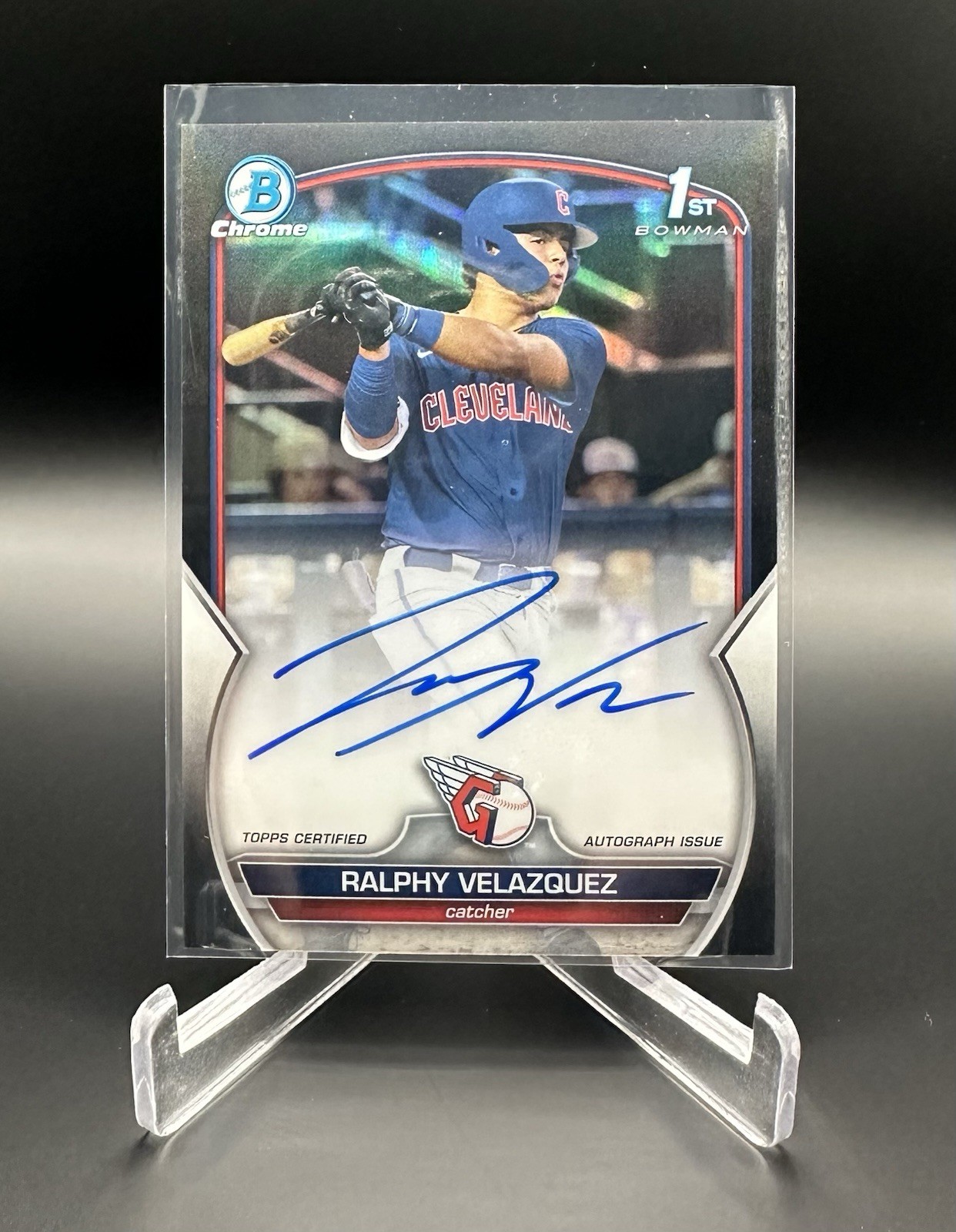 2023 Bowman Draft Ralphy Velazquez 1st Chrome Black Refractor Auto /75