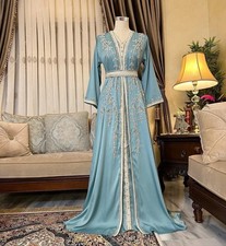 Embroidery Gown Moroccan Maxi Long Dubai Dress Abaya Fancy Dress Designer Kaftan