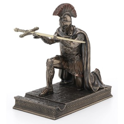 Veronese Design 7 1/8 Inch Roman Centurion Kneeling Pen Holder Resin Bronze