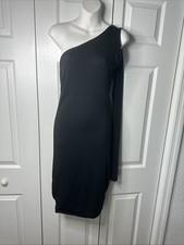 Pretty little thing One Shoulder  One Sleeve Women's Black Bodycon Midi Dress