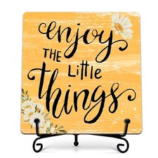 Spring Daisy Decor, Summer Daisies Wooden Sign Desk Enjoy the Little Things