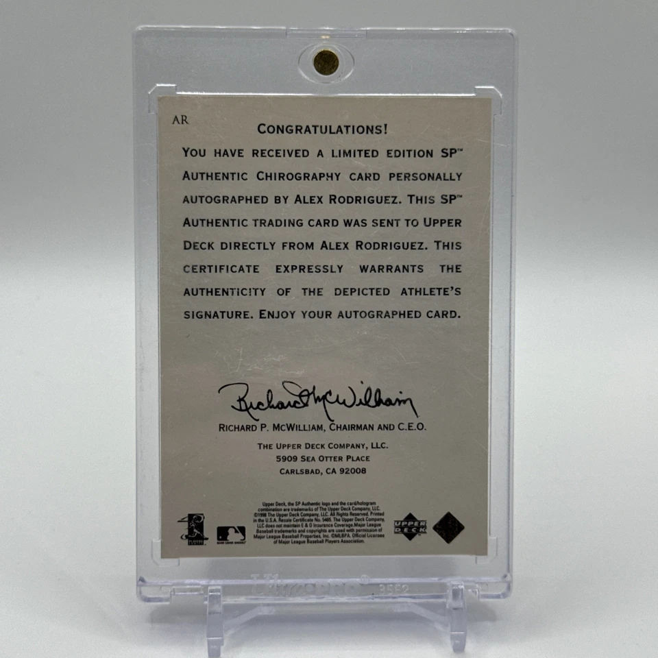 Alex Rodriguez 1998 SP Authentic Chirography Auto SSP #AR-SEA MARINERS - Image 3 of 3