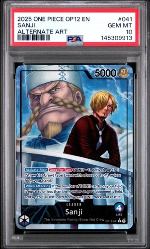 2025 ONE PIECE OP12-LEGACY OF THE MASTER ALTERNATE ART #041 SANJI PSA 10