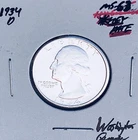 1934-D BRILLIANT UNCIRCULATED KEY DATE!  U.S. WASHINGTON QUARTER.