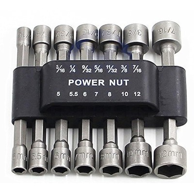 PANOVOS 14pcs Power Nuts Driver Drill Bit Tools Set Metric Socket Wrench Scre...