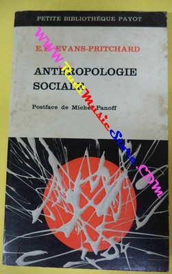 book libro E.E. Evans-pritchard ANTHROPOLOGIE SOCIALE 1969 petite payot (L17)