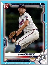 2021 Bowman Draft 1st Bowman Sky Blue /499 Ryan Cusick #BD-27 Atlanta Braves