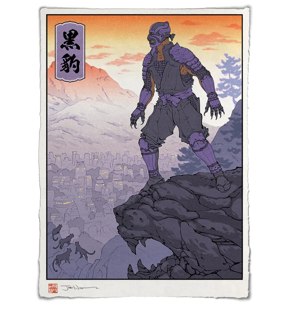 Black Panther Ukiyo-e by Jed Henry SIGNED Poster Ltd Edition Print