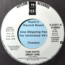 Tom Waits Jersey Girl RARE Classic Rock DJ Promo NM 45 7" Vinyl -COUPONS!