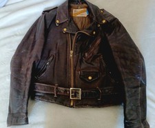  Blouson  Femme véritable Perfecto  SCHOTT - T.38  -Très bon état - marron glacé