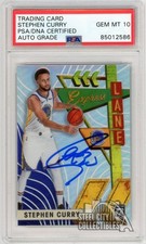 Stephen Curry 2019-20 Donruss Optic Express Lane Autograph Card #16 PSA/DNA 10