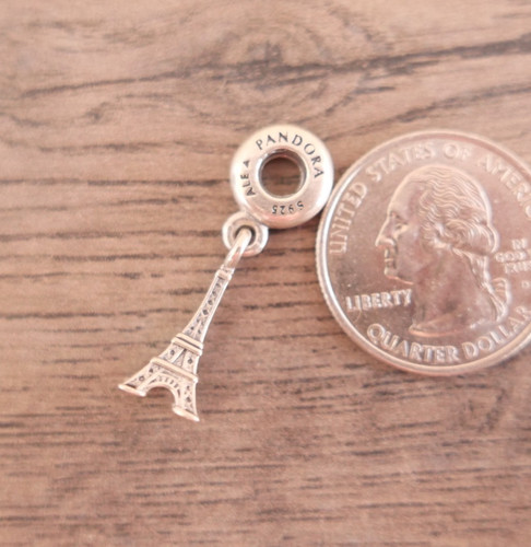 Authentic Pandora Paris Eiffel Tower Dangle Love Travel Charm S925