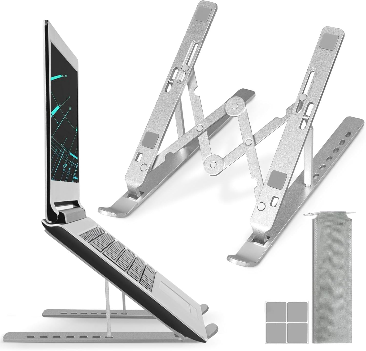 Laptop Stand for Desk, Ergonomic Adjustable Laptop Riser, Aluminum Portable Lapt