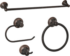 Antique 4 Piece Bathroom Hardware Accessories Set Oil Rubbed Bronze,Towel Bar Se