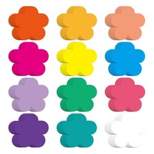 120Pcs Flowers Cutout, Spring Summer Paper Cutouts, Floral Bulletin Board Decor