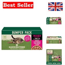 Grain-Free Hypoallergenic Adult Cat Food Mixed in Jelly - 40x85g Variety Pack 8.82 per kilo