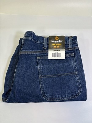 Wrangler Riggs Workwear FR Cat2 2112 Carpenter Men s 40X32 Y2K Blue Denim Jeans