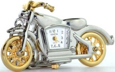 NEW GENEVA 3D 2 TWO TONE GOLD,SILVER TONE MOTORCYCLE KEY CHAIN RING, FOB WATCH