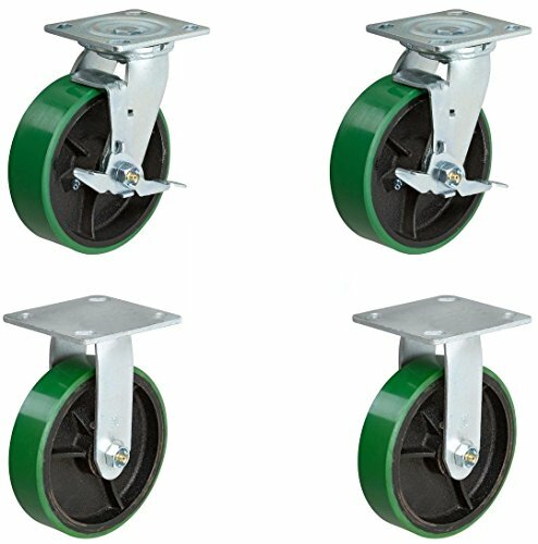 CasterHQ Set Of 4 Heavy Duty Casters - 4 inch x 2 inch Heavy Duty Caster Set wit