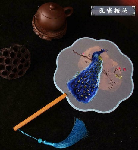 Embroidery Fan Classical Hanfu Dance Cheongsam Accessories Palace Silk Hand Fan - Picture 17 of 49