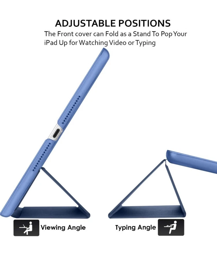 🔥Funda Apple iPad Mini Doble Plegable Gen 5 Azul Nvy Tablet Fundas Microfibra Silicona Foto 4 de 4