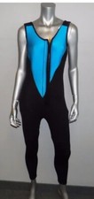 HENDERSON Turquoise Blue/Black Sleeveless Zipper Front Scuba Diving Wetsuit sz 2