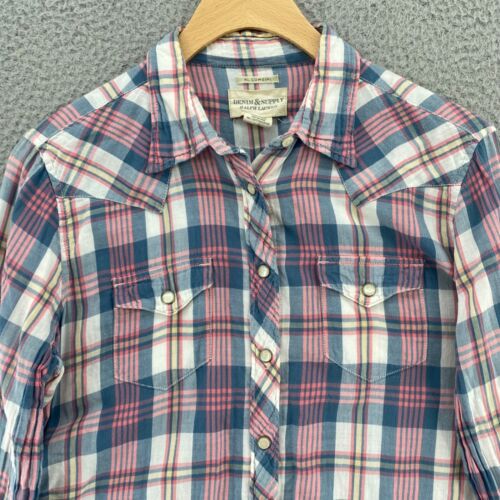 Camisa Denim & Supply Ralph Lauren Mujer Grande Azul RL Vaquera A Presión Western - Imagen 2 de 9