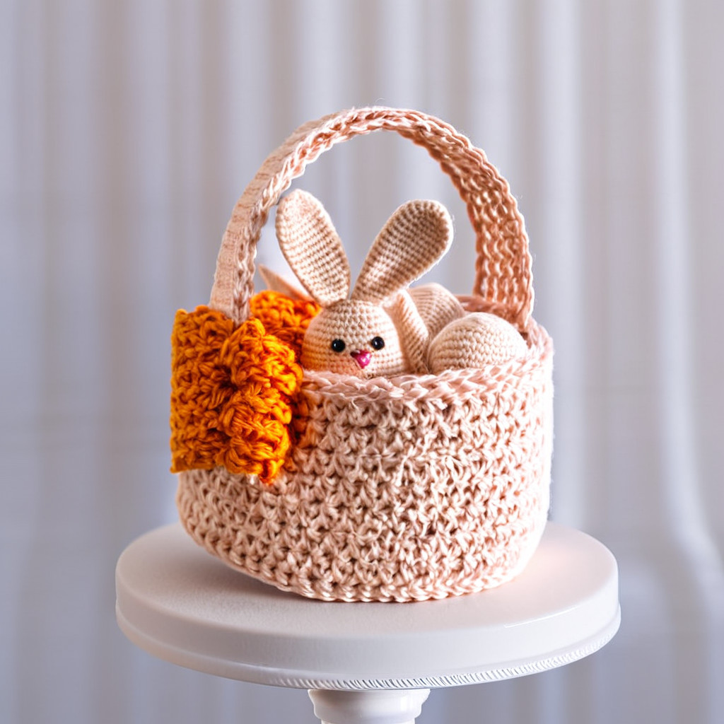 Cesta de conejito de Pascua patrón de ganchillo PDF - adorable regalo de Pasc...