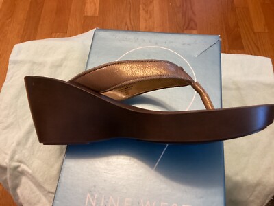 Sandales à Plateforme Nine West Shanti - Bronze - Taille 6 - Neuf Avec Boîte